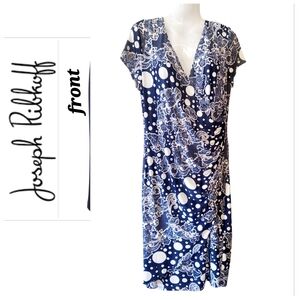 Joseph Ribkoff Blue and White Dress